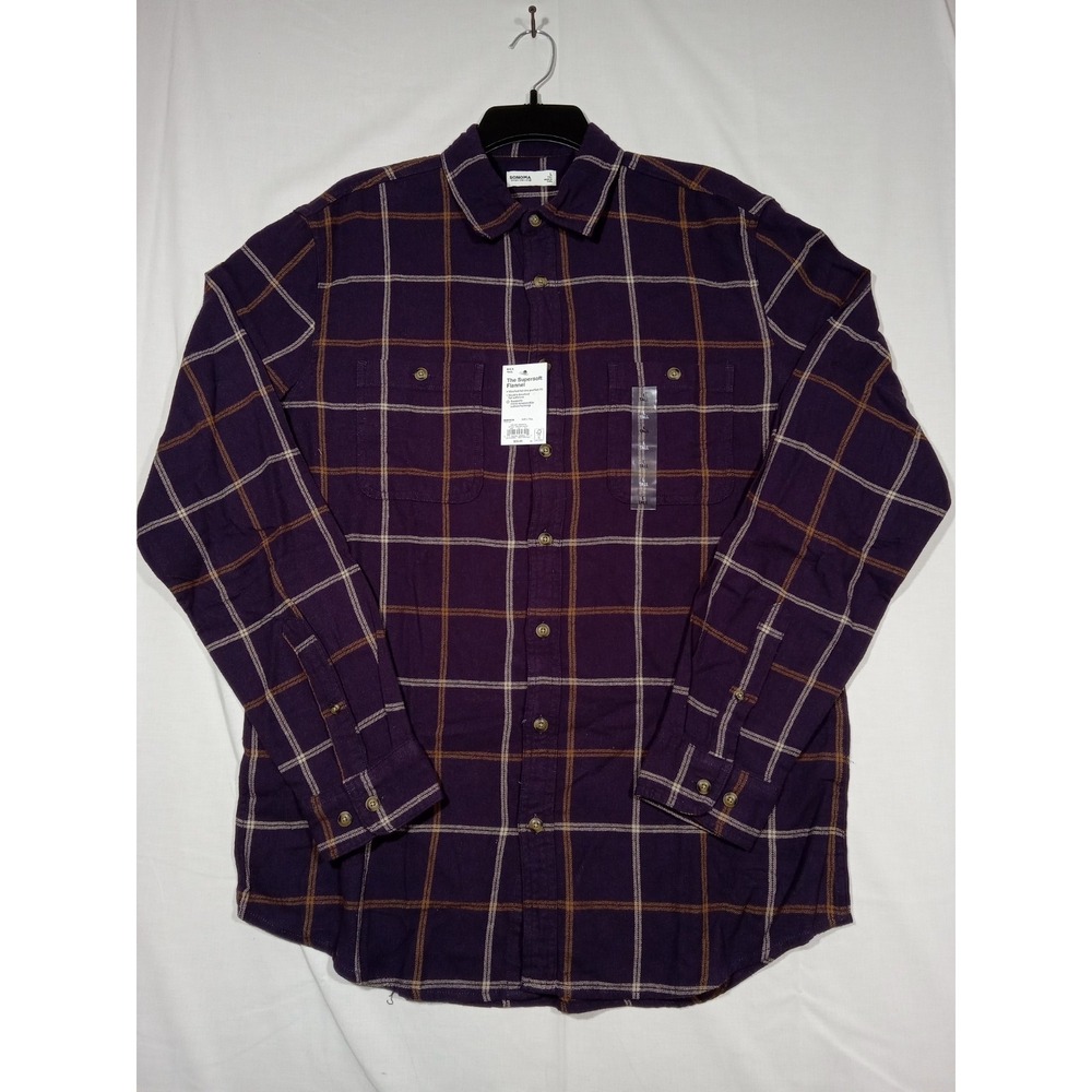 Sonoma Goods For Life Men's Supersoft Flannel Large Tall LT Purple